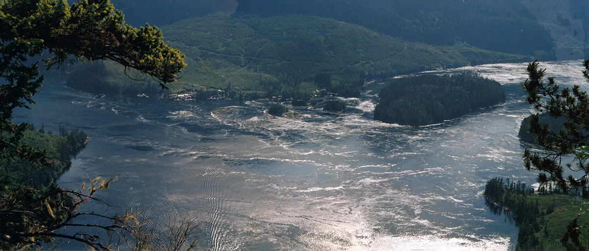 View from Mt Muelhe, Stuart Island: The Yuculta Rapids, Innes Pass and Gillard Pass View from Mt Muelhe, Stuart Island: The Yuculta Rapids, Innes Pass and Gillard Pass